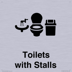 Toilets: Stalls and Wash Basin with Sanitary Bin